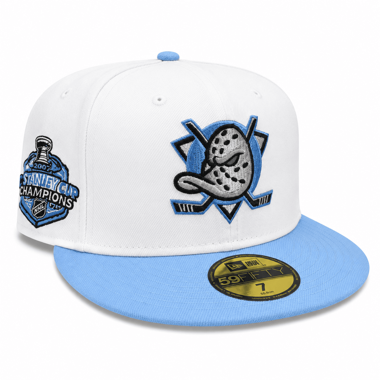 Anaheim Ducks New Era 2007 Stanley Cup Champions White Light Blue Two-Tone