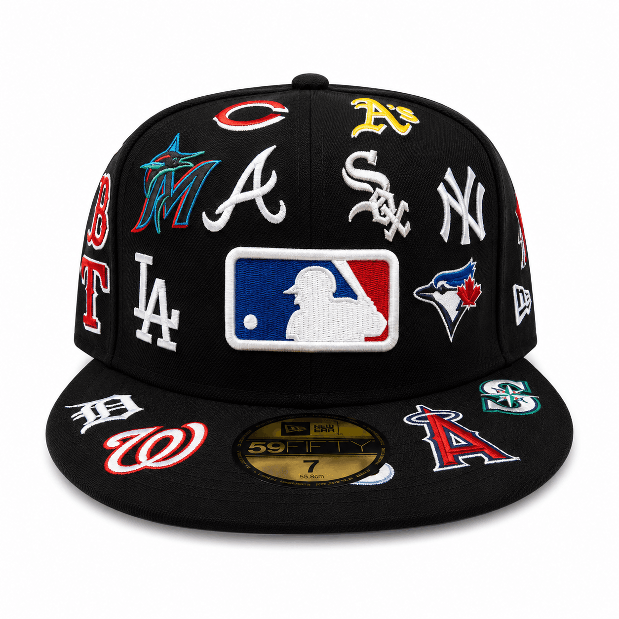 New Era MLB All Over Logo 59FIFTY Fitted Hat