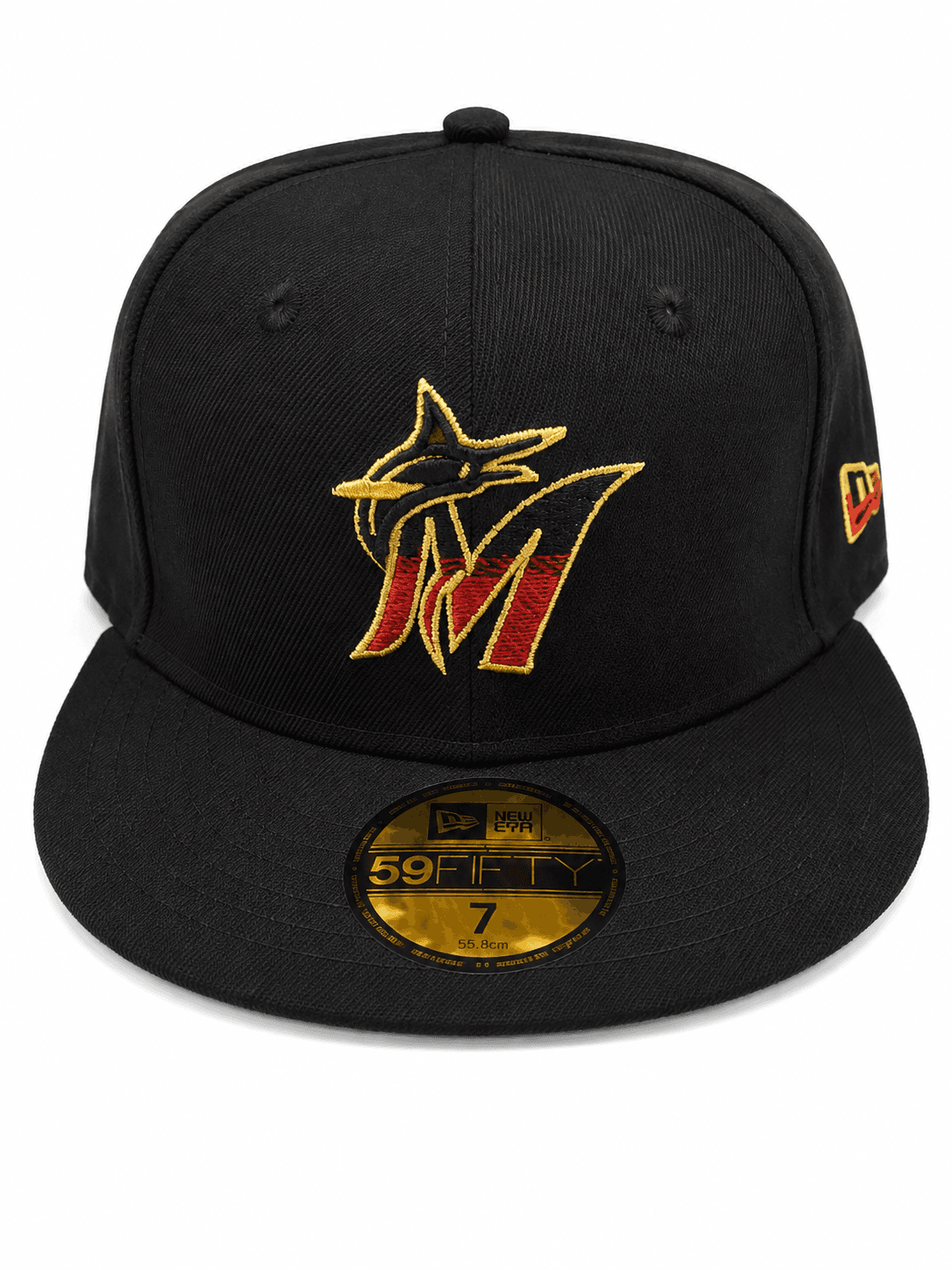 Miami Marlins New Era Primary Logo Black Gold Red