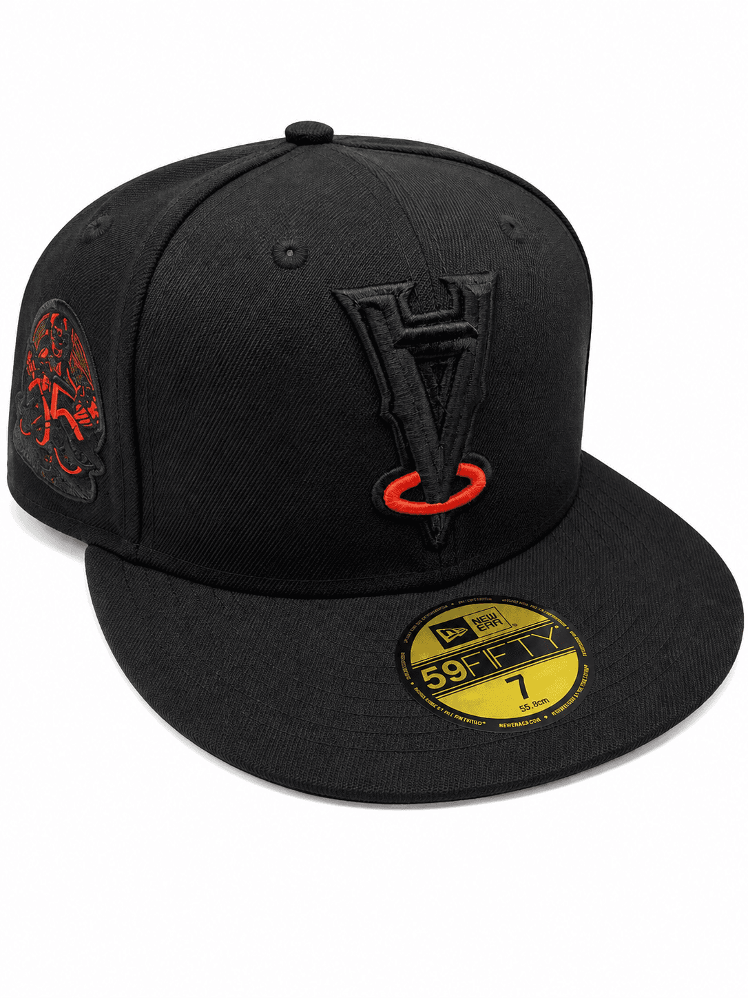 Los Angeles Angels New Era Black Red Halo Upside Down 50th Anniversary
